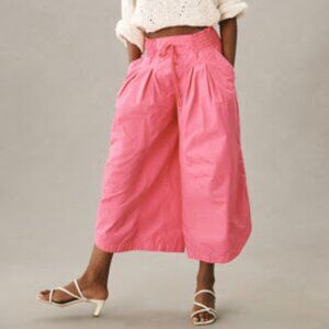 Anthropologie Ruched Poplin Parachute Pants Mauve Pink LT Large Tall NWT $138